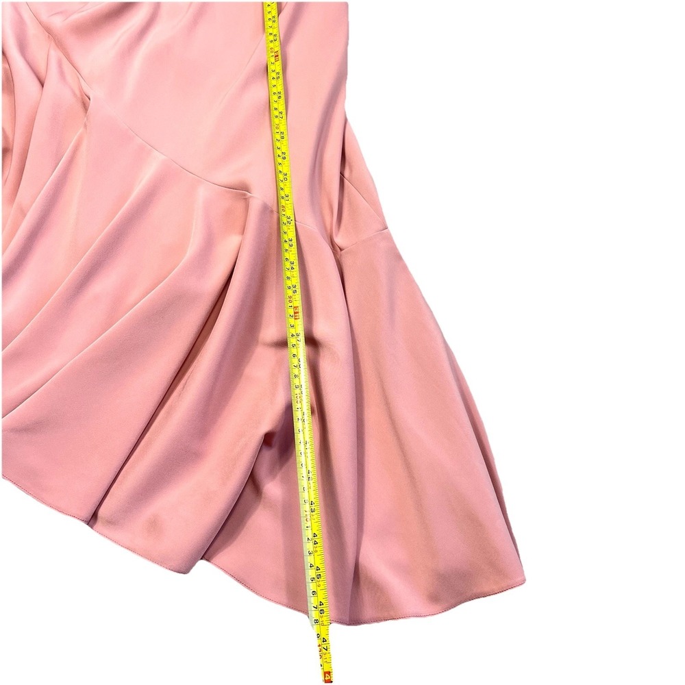 Topshop Asymmetrical Ruffle Midi Dress Dusty Rose Size 8 Prom Soft Girl Romantic - Picture 7 of 14